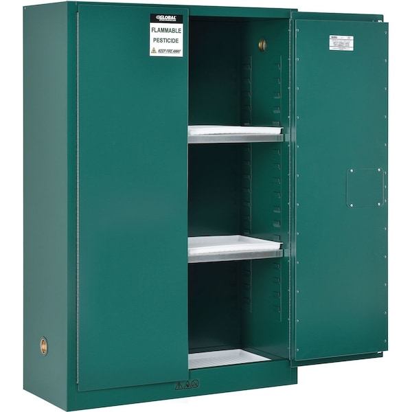 Global Industrial 45 Gallon Pesticide Storage Cabinet, Manual Close, 43W x 18D x 65H 316069 - main